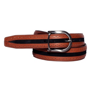Ceinture en cuir unisexe, finition lisse et polie, pour un look de bureau et formel, ceinture en cuir réglable, style artisanal pour un ajustement parfait - Product Image 1