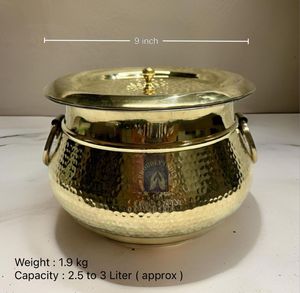 Handmade Brass Food Serving Casserole Dish with Lid Premium Hammered Buffet Hot Pot Kitchen Restaurant Hotel Wholesale - Product Image 5