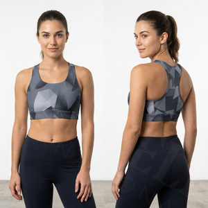 High Support Racerback Sports <b>Bra</b> Women Shockproof Breathable Fitness Yoga Running Workout Padded Seamless <b>Stretch</b> Custom <b>Bra</b> - Product Image 3