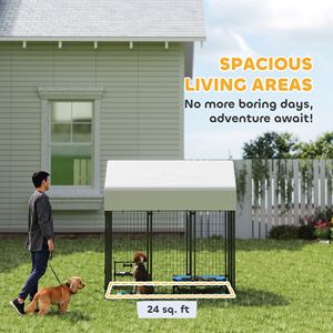 Recinto per Cani da Esterno Resistente 6FT X 4FT X 6FT in Rete Saldata con Chiusura Antifuga, Cuccia per Cani con Tetto, Trasportino per Animali - Product Image 4