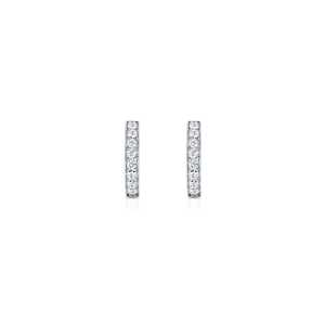 Pendientes Minimalistas de Aro con Diamantes, Oro Sólido de 14K/18K, Mini Huggies Apilables con Engaste Pavé de 8mm, Pendientes Personalizados para Segundo Agujero, Uso Diario - Product Image 2