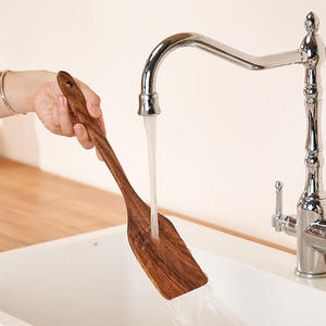 Juego de Utensilios de Cocina de Madera de Teca, Cucharas, Espátulas, Colador, Aptos para Lavavajillas, Herramientas de Cocina Ecológicas - Product Image 3