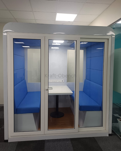Cabines de réunion insonorisées Kraft-Obench - Cadre en bois, cabine acoustique modulaire, éclairage LED, écologique, durable, bureau/équipe - Product Image 4