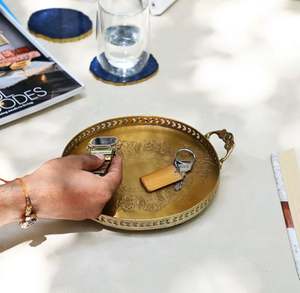 Made from high-quality brass with an antique gold finish, this tray is both durable and visually appealing - Product Image 4
