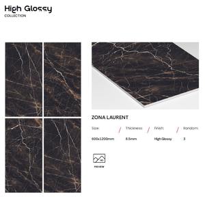 Azulejo de porcelana de 600x1200 mm, pulido, de alto brillo, para suelo y pared, con aspecto de mármol blanco Carrara, para el hogar. - Product Image 4