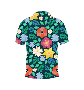 เสื้อโปโลลายดอกไม้ฮาวายแบบกำหนดเอง ระบายอากาศได้ดี น้ำหนักเบา เหมาะสำหรับทีมกอล์ฟ แขนสั้น พิมพ์ลายแบบซับลิเมชั่น เสื้อผ้าสำหรับกิจกรรมกลางแจ้งแบบทรอปิคอล - Product Image 6
