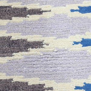 Alfombra DECORDEC Azure Ikat Azul Mostaza, Tejida a Mano, de Lana, Diseño Geométrico de Diamantes Moderno, Antideslizante y Ecológica para Sala de Estar - Product Image 3