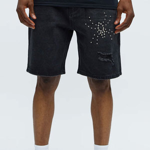 Shorts en jean pour hommes sur mesure, sportifs, écologiques, imperméables, à séchage rapide, respirants, déchirés avec poches latérales – Vente en gros - Product Image 1