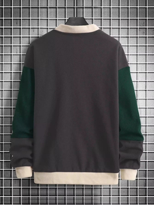 Sweat-shirt col rond vintage léger de qualité supérieure pour homme, hiver, maternité, sans couture, décontracté, coupe-vent, en molleton bouclette - Product Image 2