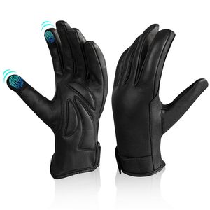 Gants de moto classiques de luxe en cuir respirant pour moto, motocross et course, compatibles écran tactile - Product Image 1