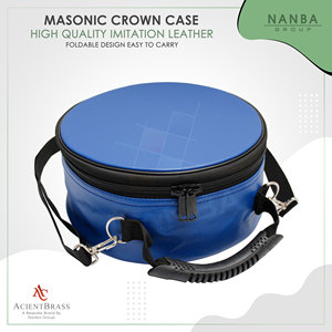 Étui de rangement haut de gamme pour casquette maçonnique (bleu) en similicuir, boîte à chapeau Rite écossais avec fermeture éclair, léger, taille personnalisable - Product Image 2