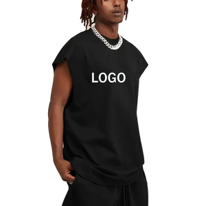 Camiseta sin mangas con cuello en V para hombre, talla grande, personalizada, transpirable, de punto, de secado rápido, para gimnasio, fitness, entrenamiento, OEM, venta al por mayor - Product Image 4