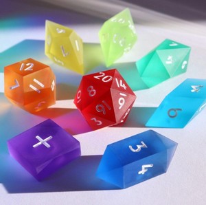 Handmade Resin <b>Polyhedral</b> <b>Dice</b> Set Transparent Colorful Irregular Shapes Artistic Casting For Tabletop Games - Product Image 6