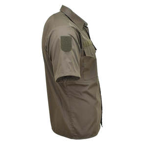 Chemise tactique autrichienne à manches courtes, vert olive, en tissu Oxford, boutonnée sur le devant, poches poitrine, uniforme de travail - Product Image 2