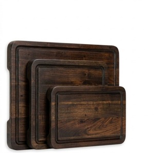 Planche à découper moderne en bois d'acacia avec trou de suspension, plateau de service en bois naturel brun de haute qualité pour la cuisine - Product Image 3