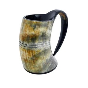 Taza Rústica de Cuerno de Búfalo Hecha a Mano, Material Natural, Duradera, Ligera, Vajilla Única para Comer, Decoración del Hogar - Product Image 1
