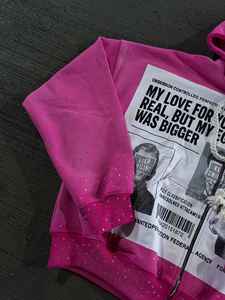 Custom Men's Oversized Baggy Boxy Fit Washed <b>Zip</b> <b>up</b> <b>Vintage</b> Loose Casual Streetwear Rhinestone <b>Hoodie</b> Men - Product Image 2