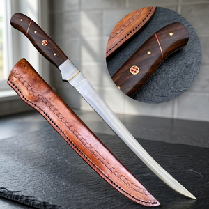 Cuchillo para Pan de 8 Pulgadas de Acero al Carbono, Cuchillo para Cortar Pan con Hoja Dentada, Mango de Madera y Funda para Panadería y Cocina - Product Image 5