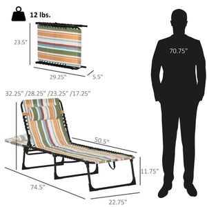 Folding Lounge Chair for Outdoor Sunbathing and Relaxing Comfortable Rocking Sun Lounger - Product Image 4