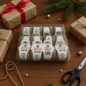 Cinta de Arpillera de 4cm*2m, Color Rosa Cortiva, para Lazos de Regalo - Product Image 3