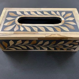 Boîte à mouchoirs en bois et incrustation de résine de haute qualité faite à la main pour les restaurants et les cafés forme de rectangle de table colorée personnalisée - Product Image 3