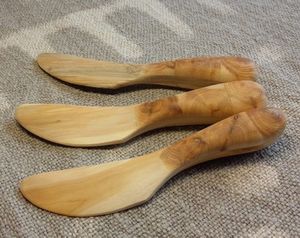 Natural Birch <b>Wood</b> Knife <b>Compostable</b> Disposable Wooden Cutlery for Takeaway and Events - Product Image 3