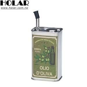 ที่รินน้ำมันมะกอกสแตนเลสทรงสี่เหลี่ยม ดีไซน์คลาสสิก ผลิตในไต้หวัน ยี่ห้อ Holar ป้องกันการรั่วซึม พร้อมพวยกา - Product Image 1