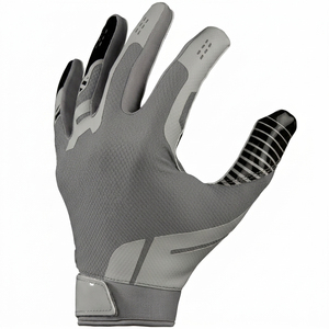 Gants de football à doigts entiers, pointes des doigts en maille respirante, polyester, unisexe, toutes saisons, fermeture à boucle, gants de football américain - Product Image 5