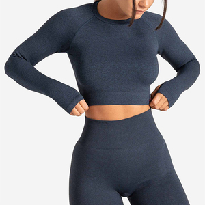 Camiseta de Yoga para Mujer, Elástica en Cuatro Direcciones, Transpirable, de Secado Rápido, Ropa Deportiva para Fitness, Ejercicio, Gimnasio, Sin Costuras, Suave - Product Image 4