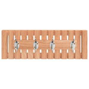Porte-manteau mural élégant en bois de noyer massif 16,5x3,4x5,5 po - Product Image 3