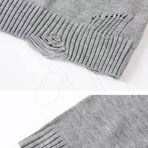 Suéter Casual Holgado de Punto para Hombre, Cómodo, 100% Algodón, Transpirable, de Alta Calidad, Estilo Desgastado, Personalizado - Product Image 3