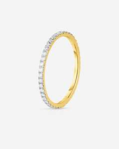 Bague d'éternité minimaliste en or massif 10k 14k 18k avec diamants de laboratoire ronds, empilable, pour mariage, par le fabricant Round Lab - Product Image 4