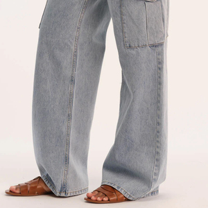 Fashionable Women's Canvas <b>Overalls</b> High Waisted Slim Fit Breathable Eco-Friendly Loose Bottom Elastic Logo Autumn Streetwear - Product Image 3