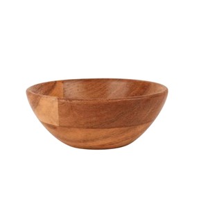 Bol de service en bois d'acacia de qualité supérieure, design moderne poli, respectueux de l'environnement, fait à la main, pour la cuisine, la salle à manger, le service de nourriture - Product Image 1