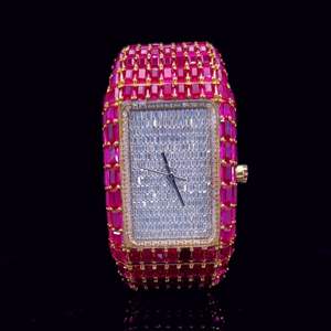 Reloj de Diamantes Cultivados en Laboratorio Personalizado de Alta Calidad Estilo Hip Hop para Hombre, Reloj de Diamantes VVS para Regalo - Product Image 5