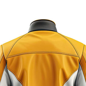 Men's Custom Logo Casual Leather <b>Jacket</b> with Stand Collar and Zipper Front Waterproof Breathable Winter <b>Sheepskin</b> - Product Image 3