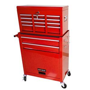 High Capacity 8-Drawer <b>Rolling</b> <b>Tool</b> Chest with Wheels RED-Convenient <b>Tool</b> Storage Cabinet - Product Image 4