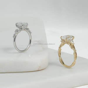 IGI/GIA Lab Grown Cut Diamond Vintage 14k jaune mariage/bague de fiançailles unisexe or blanc fin pour anniversaire fête-digne - Product Image 2