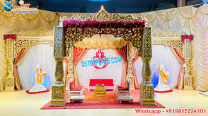 Nuevo Mandap de Madera con Decoración de Pavo Real, Estilo Paisley, Decoración de Mandap de Madera para Bodas Indias, Decoración de Mandap de Madera para Australia - Product Image 3