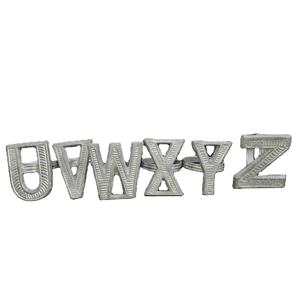 Anneau de serviette personnalisé en aluminium avec monogramme lettre U V W X Y Z, pièce unique, pour marque de table de réception de mariage - Product Image 1