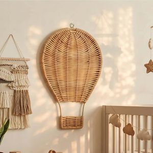 Wholesale Handmade Rattan Hot Air Balloon Wall <b>Decor</b>, Woven Boho Wall Hanging for Nursery, Kids <b>Room</b> & Home Decoration - Product Image 1