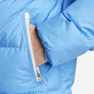 Chaqueta de Invierno Personalizada para Hombre, Azul y Blanca, con Capucha, Cortavientos, Acolchada, Abrigo Grueso de Plumón para Exteriores - Product Image 5
