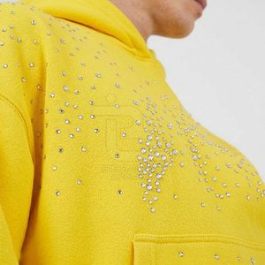 Dernières tendances en matière de streetwear, sweats à capuche pour hommes en strass, vente en gros, fabriqués au Pakistan, basiques, respirants, légers, sweats à capuche en strass - Product Image 6