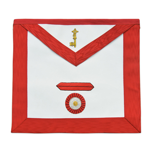ผ้ากันเปื้อนปักลายแบรนด์สั่งทำพิเศษ รุ่น MASONIC ROYAL ARCH สีขาวและแดง ทำจากผ้าดั๊กที่เป็นมิตรกับสิ่งแวดล้อม - Product Image 2