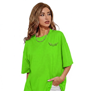 T-shirt rouge surdimensionné à manches courtes avec logo brodé en forme d'aile, col rond, décontracté, en jersey de coton pour homme - Product Image 5