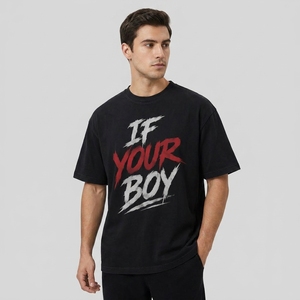 เสื้อยืดสตรีทโอเวอร์ไซส์ผ้าคอตตอนขนแกะระบายอากาศได้ดีผ้าหัวไหล่ตกเป็นมิตรกับสิ่งแวดล้อมสวมใส่สบาย - Product Image 1