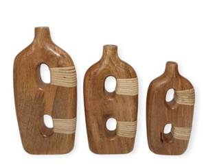 Trending Handmade Wooden Bud <b>Vase</b> Natural Dark Finish Minimal Flower Holder For Table Home Shelf Decor - Product Image 3