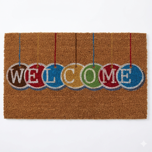 Olorful-Felpudo con estampado de elcome, Felpudo con muchos colores en color marrón para casa, estera para cuarto de baño a precio al por mayor - Product Image 1