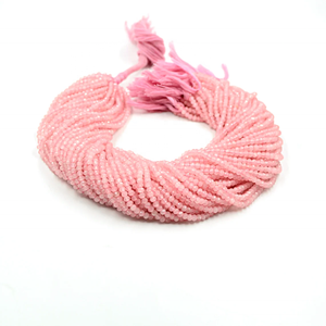 ลูกปัดโรสควอตซ์ธรรมชาติขนาด3-3.25มม. สาย13นิ้วสำหรับทำเครื่องประดับ - Product Image 1