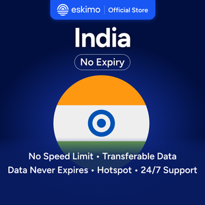 Eskimo India 3GB eSIM sans expiration de la data, données de voyage, vitesse rapide 5G/4G, pas de carte SIM physique requise, S-IN-03, Smartphones numériques - Product Image 1